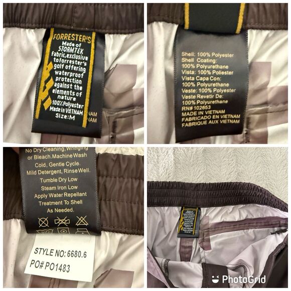 Forrester's Brown Stormtek Rain Golf Pants Waterproof Snap Up Ankle Men’s Medium - Picture 12 of 12